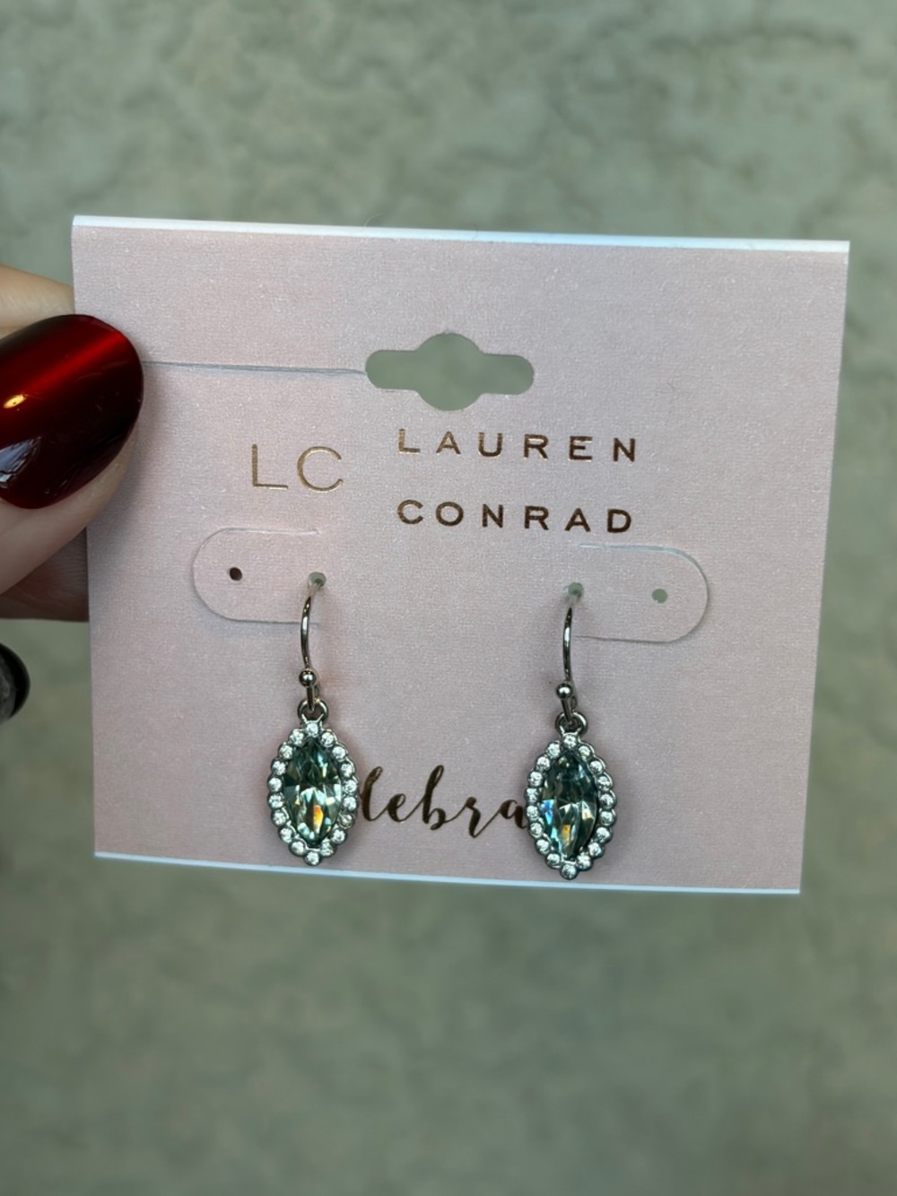 Dainty Silver-Tone Marquise Halo Drop Earrings with Clear Stones